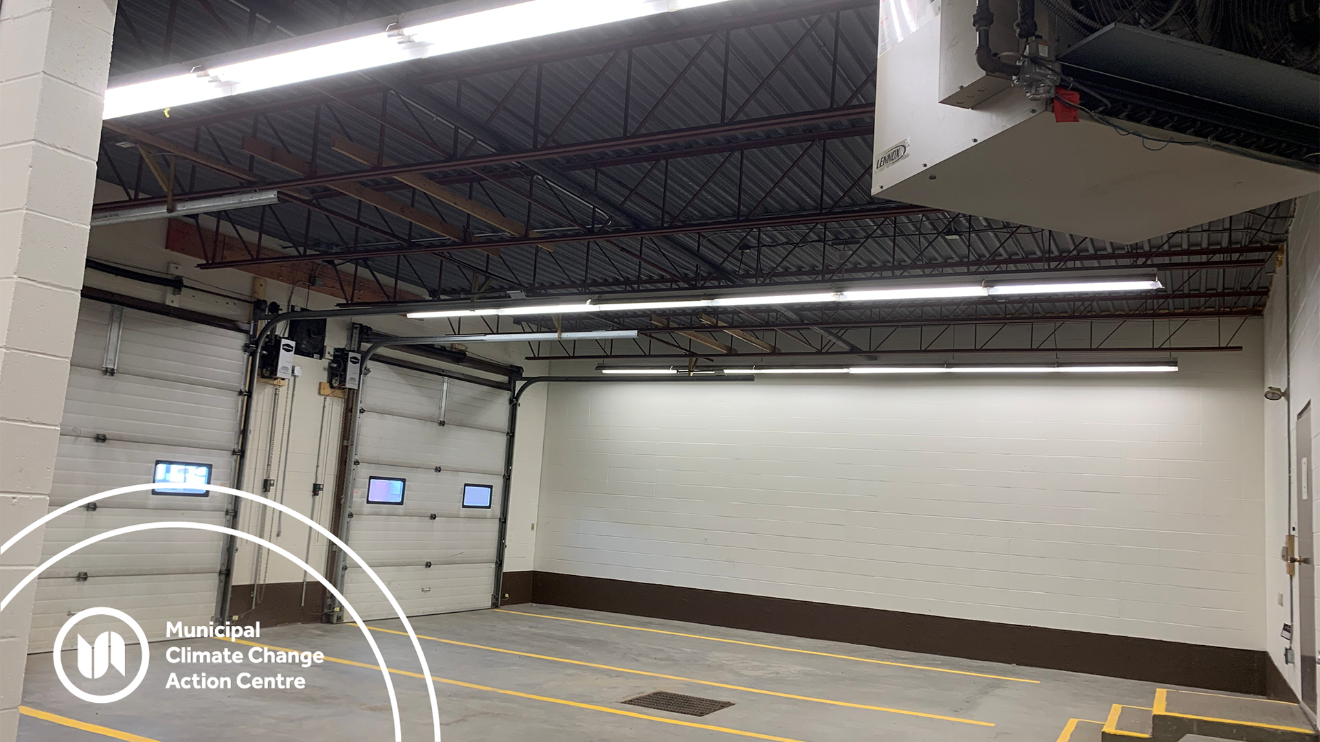 Onoway Fire Hall with new LED lights