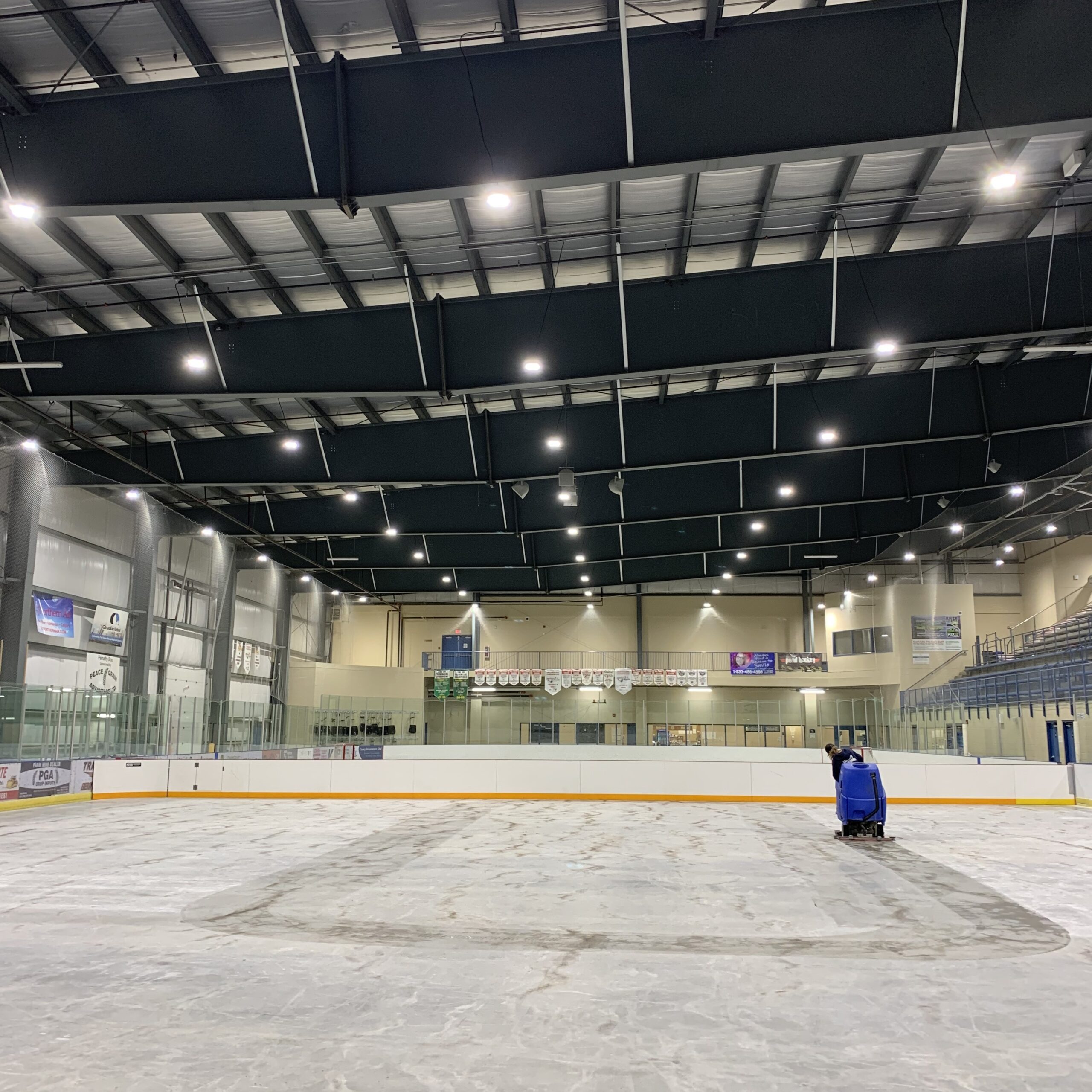 Grimshaw arena indoor lighting upgrade